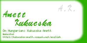 anett kukucska business card